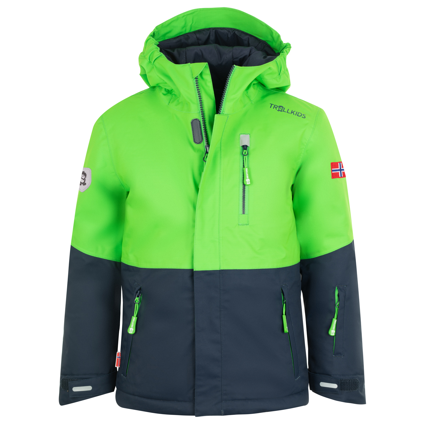 Зимняя куртка Trollkids Kid's Hallingdal, цвет Bright Green/Navy
