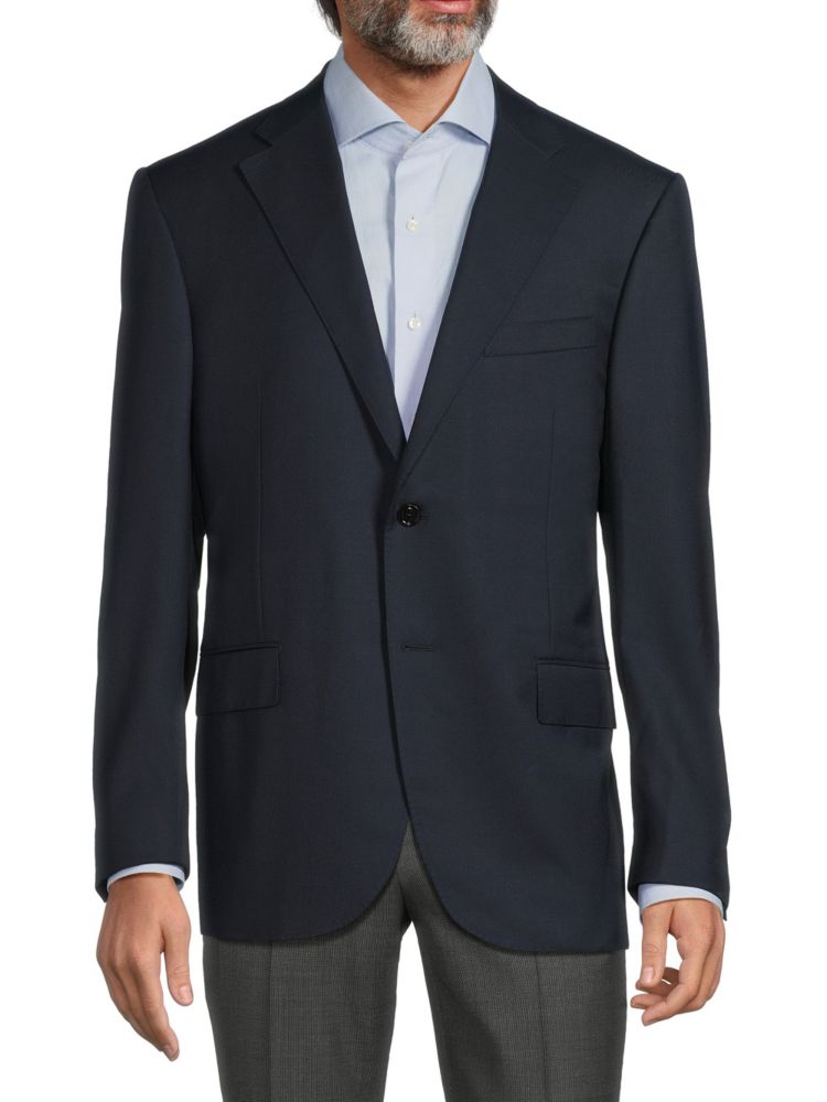 Базовый шерстяной пиджак классического кроя Corneliani, темно-синий пиджак corneliani пиджак
