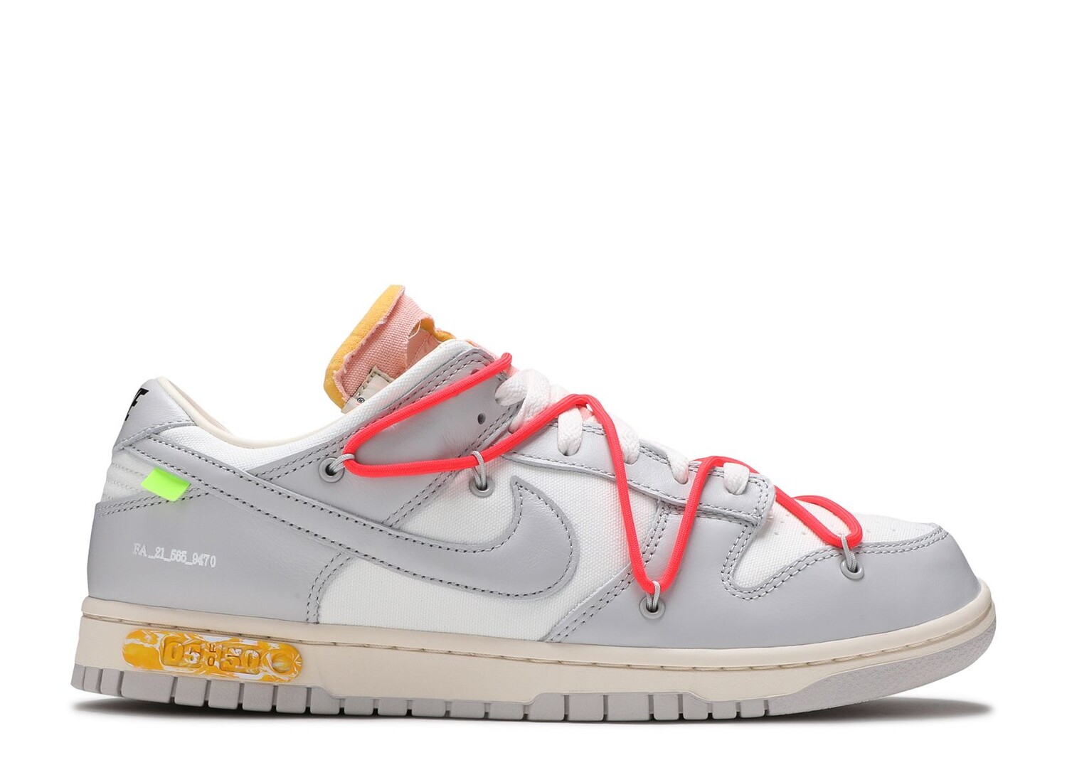 

Кроссовки Nike Off-White X Dunk Low 'Lot 06 Of 50', белый