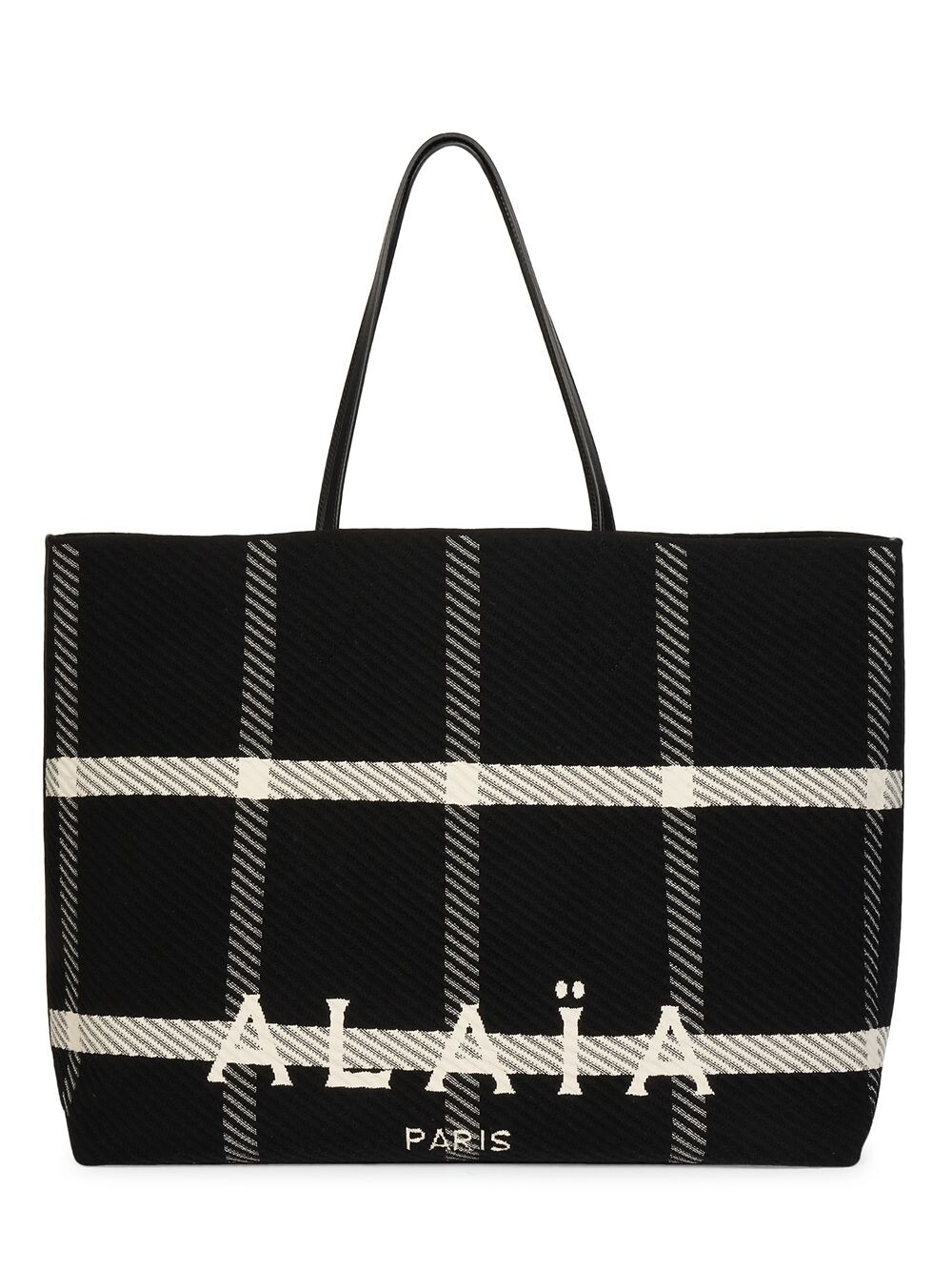 

сумка-тоут с логотипом в клетку Alaïa