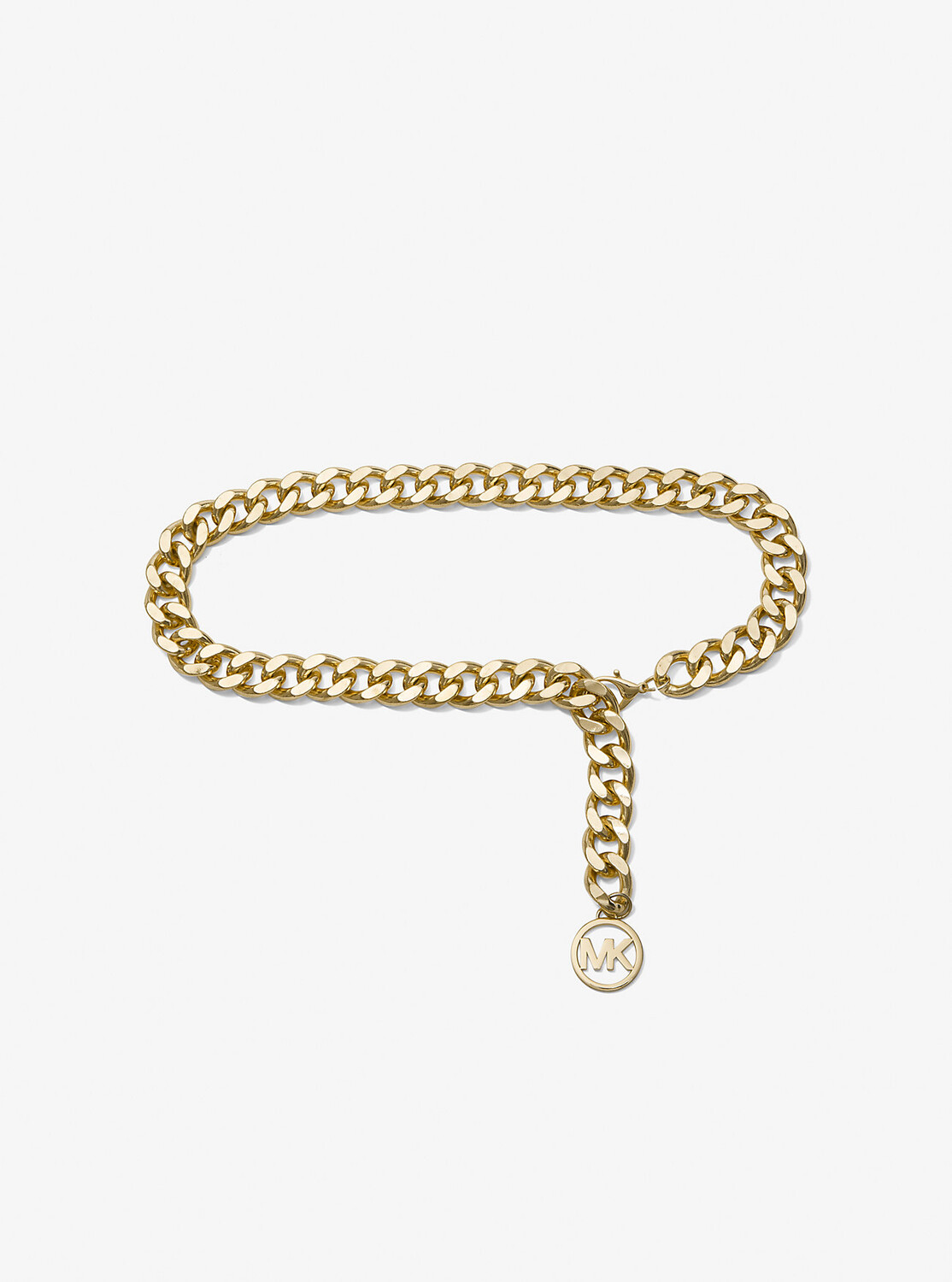 

Серебристый ремень из цепочки с логотипом Michael Kors, желтый
