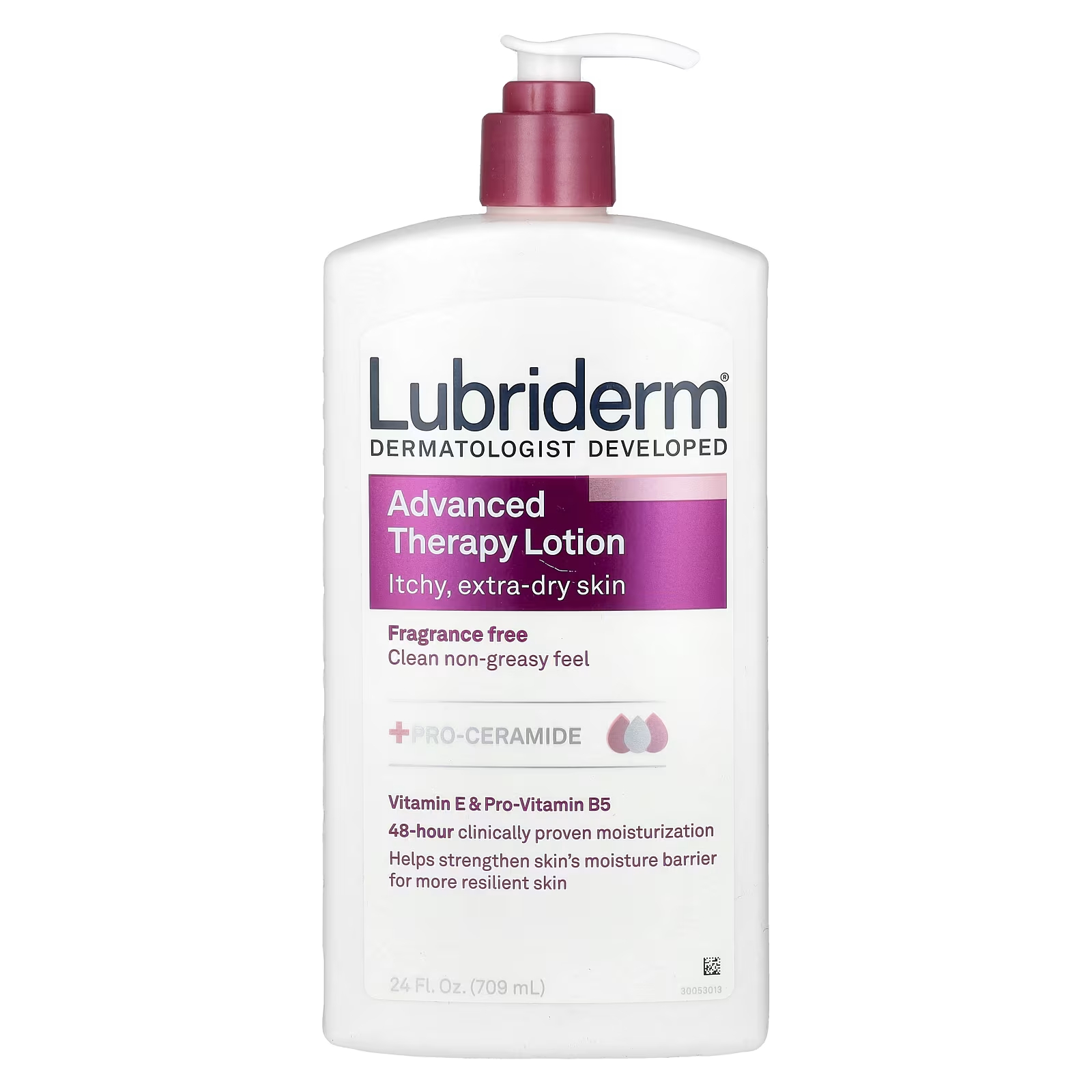 Lubriderm Advanced Therapy Lotion зуд для сверхсухой кожи, без ароматизаторов, 24 жидких унции (709 мл)