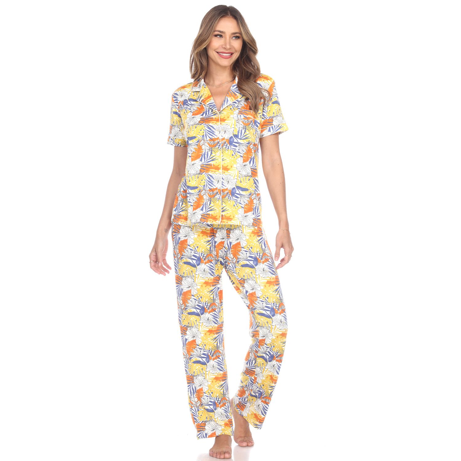 Женский пижамный комплект с тропическим принтом WM Fashion рок wm dope lemon honey bones coloured