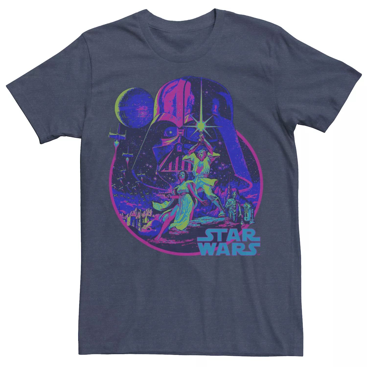 Мужская яркая классическая неоновая футболка с графическим рисунком и плакатом Star Wars мужская классическая футболка с графическим плакатом rebel white star wars белый