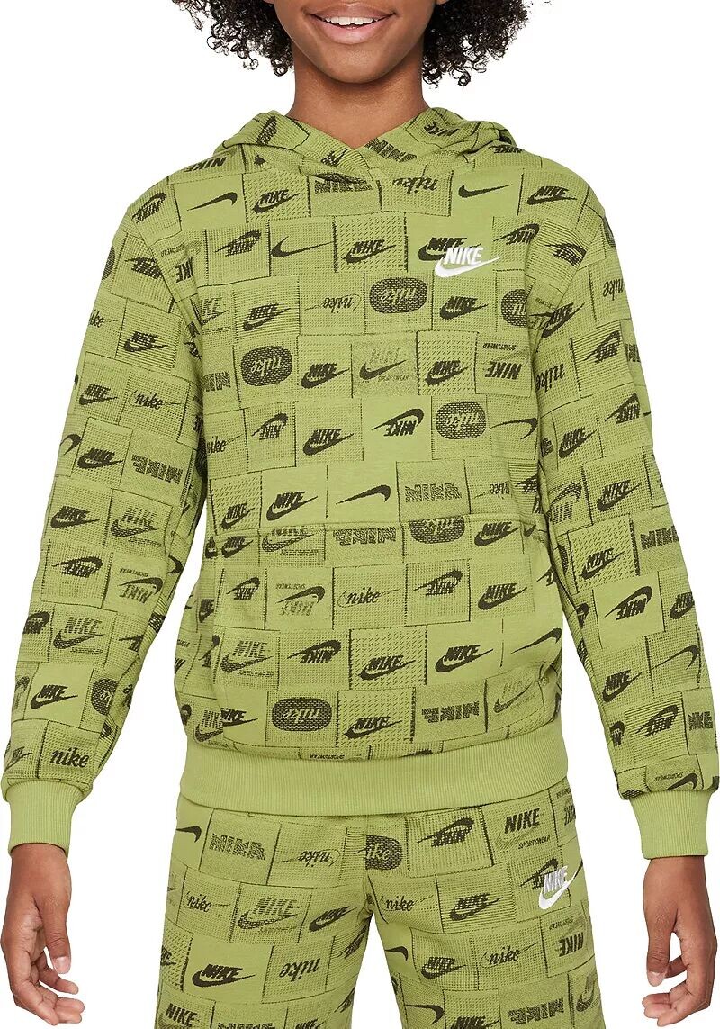 

Худи с флисовым принтом Nike Kids Sportswear Club, Зеленый