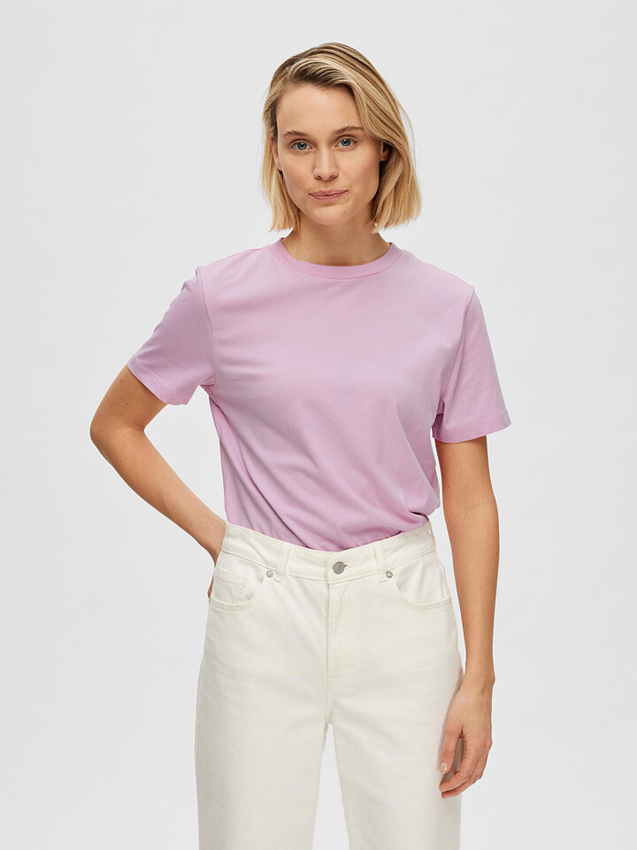 

Футболка SELECTED FEMME My Essential, фиолетовый