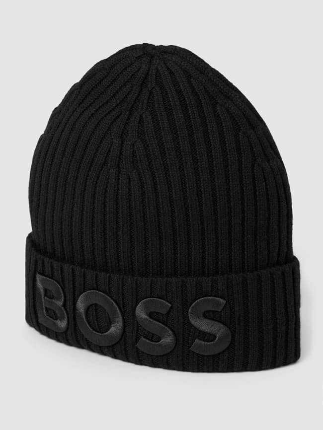 

Шапка с пришивной этикеткой модель "Лара" BOSS, черный