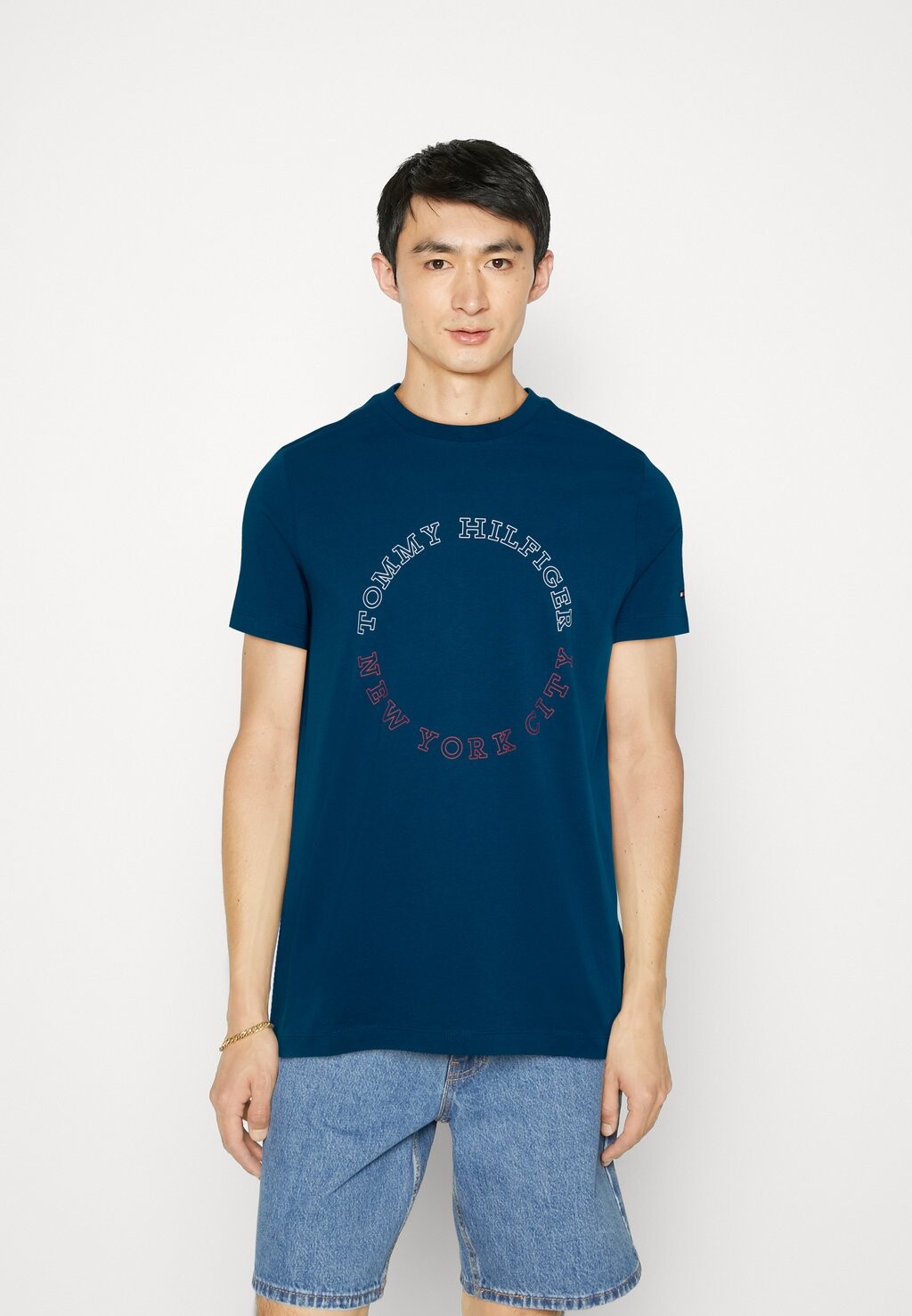 

Футболка с принтом Monotype Roundle Tee Tommy Hilfiger, цвет deep indigo