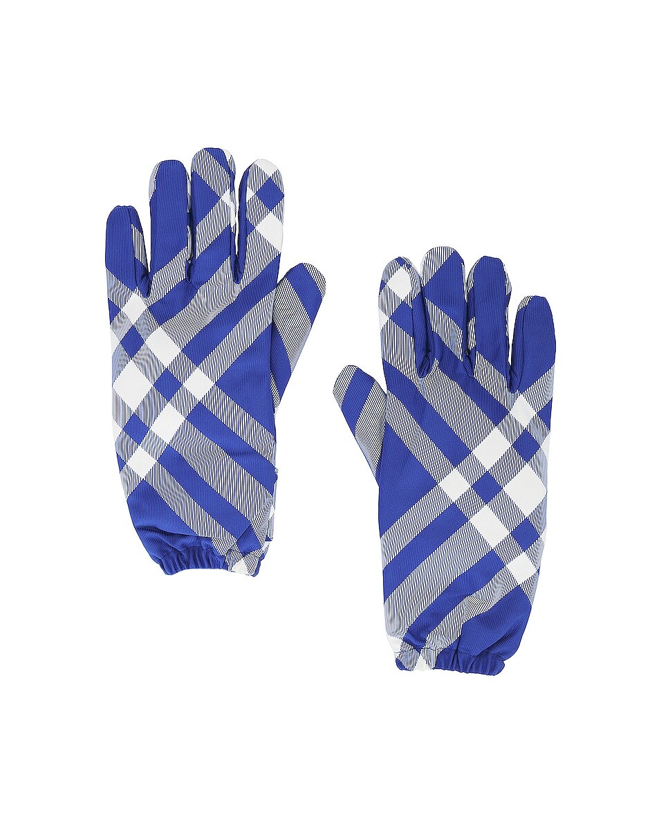 

Нейлоновые перчатки Tri Bar Check для холодной погоды Burberry, цвет Knight