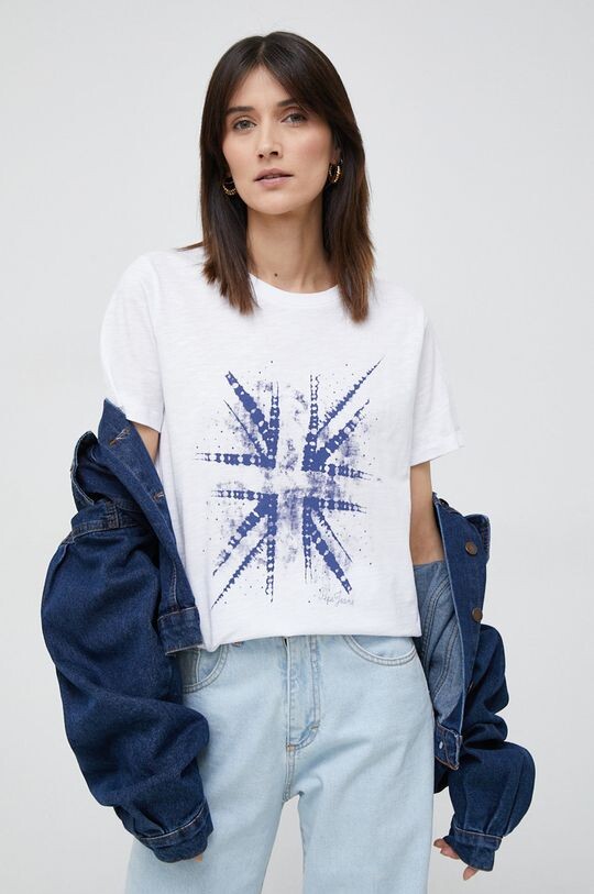 

Хлопковая футболка Mona Pepe Jeans, белый