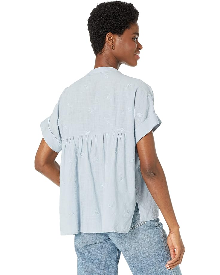 Рубашка Madewell Embroidered Lakeline Popover Shirt, цвет Dusty Pool