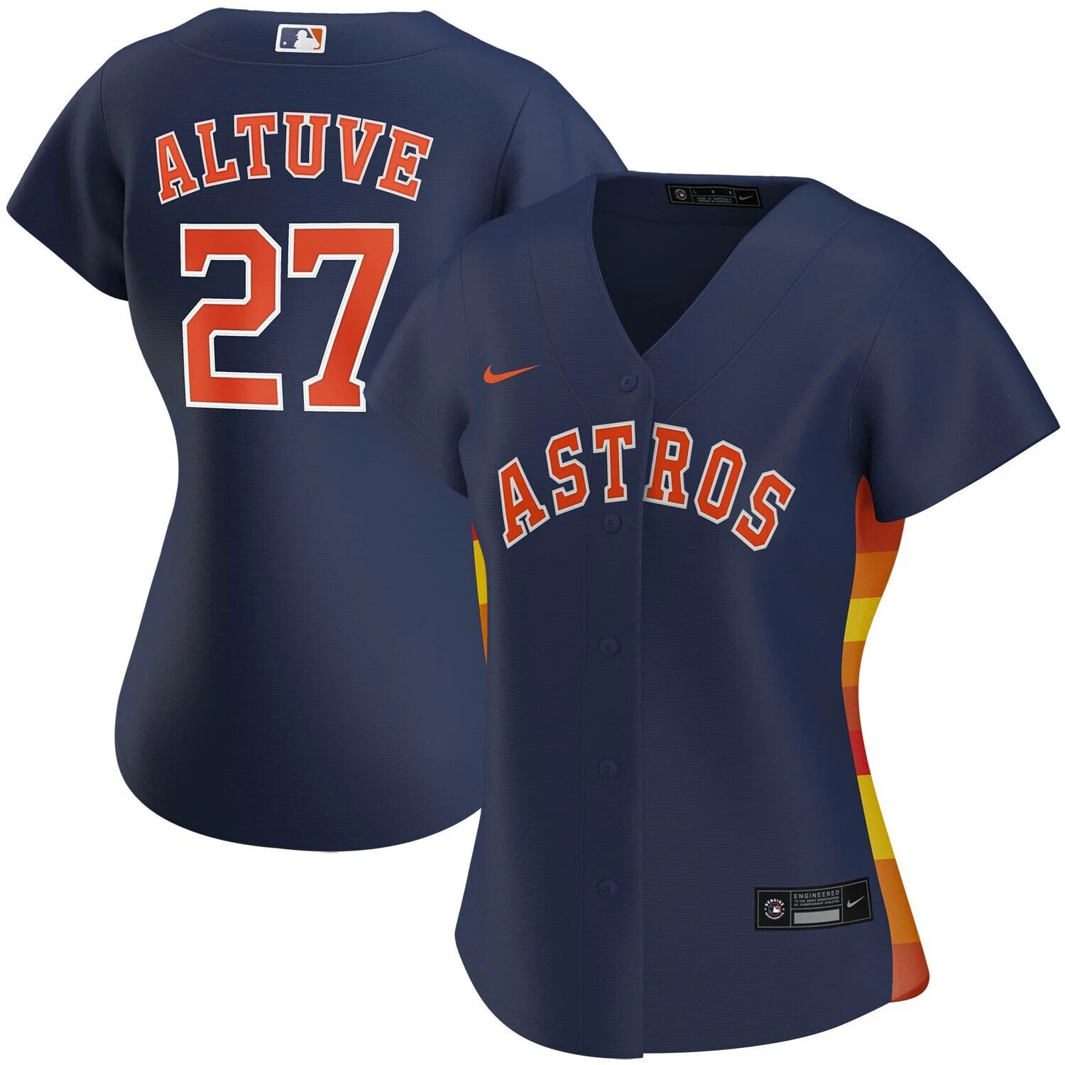 

Женская темно-синяя футболка Nike Jose Altuve Houston Astros Alternate Replica Player Nike