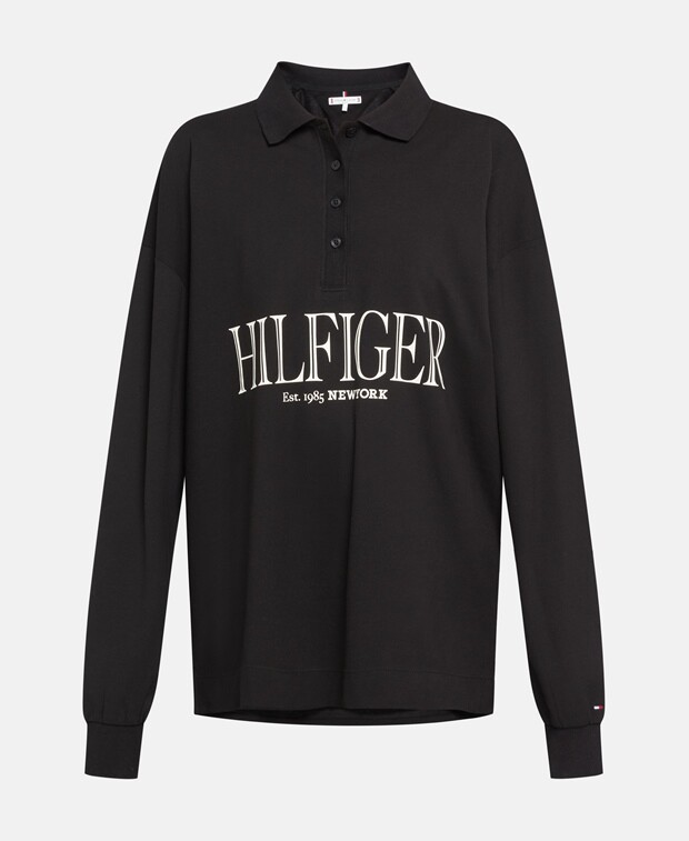

Рубашка поло с длинными рукавами Tommy Hilfiger, черный