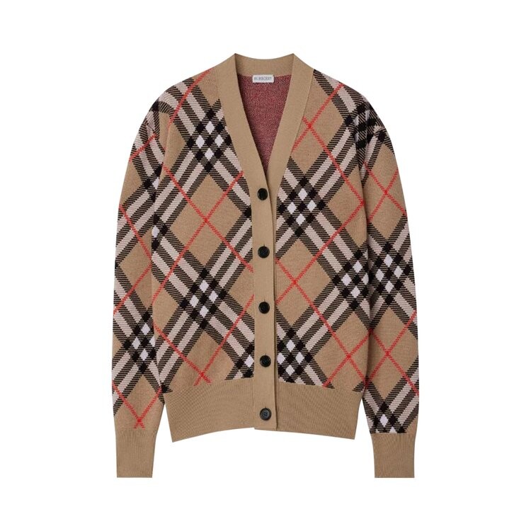 

Кардиган Burberry Check Wool Blend Cardigan, песочный
