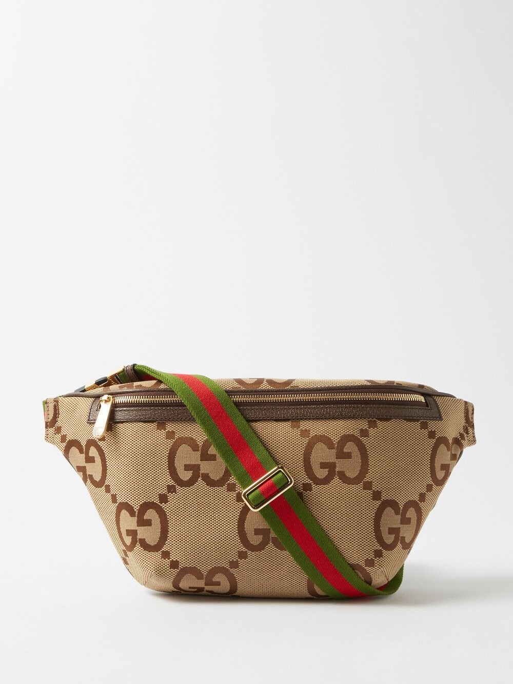 

Поясная сумка jumbo из холщовой ткани с узором gg Gucci, бежевый