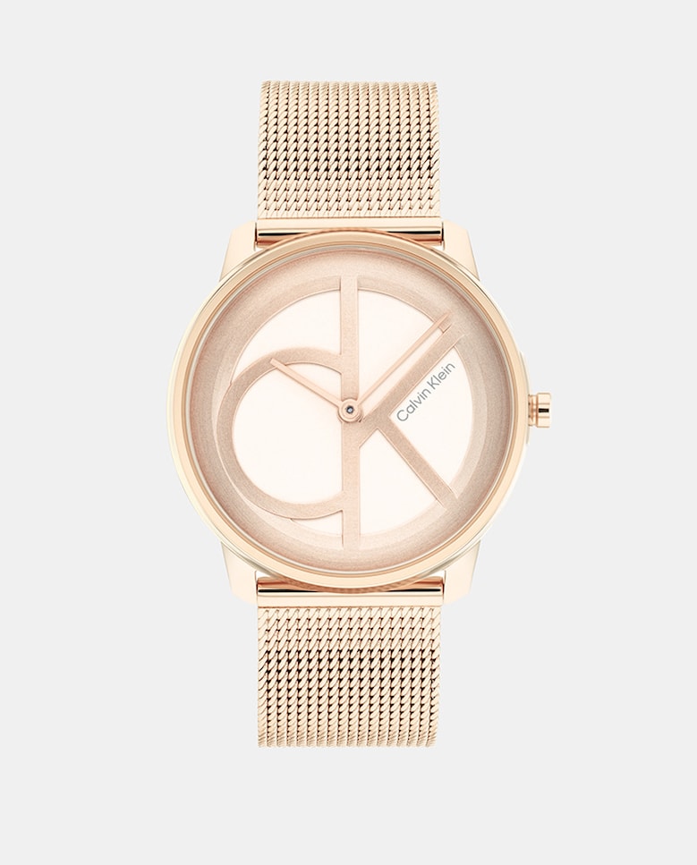 Мужские часы Iconic 25200035 Pink Steel Mesh Calvin Klein, розовый браслет автомат из золота