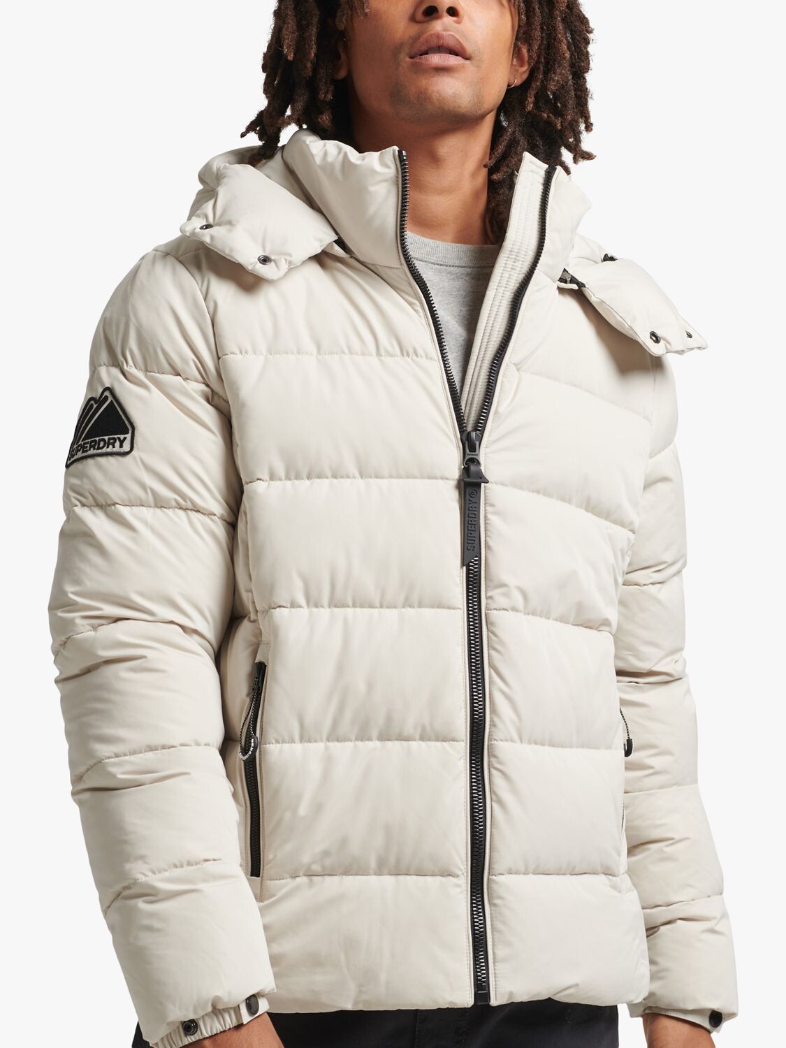 

Пуховик Mountain из микрофибры Superdry, пеликан