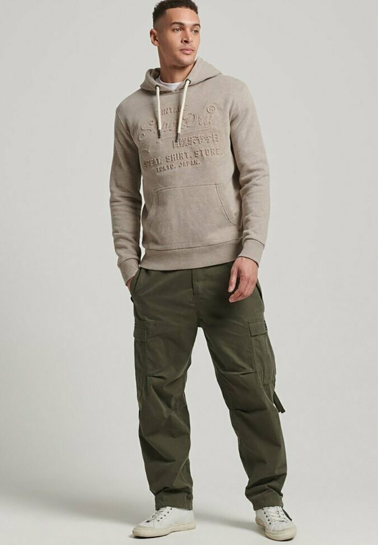 

Худи Superdry Vintage Logo Embossed, пастельный бежевый снежный