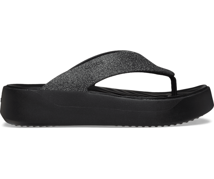 Блестящие шлепанцы на платформе Getaway Crocs женские, цвет Black