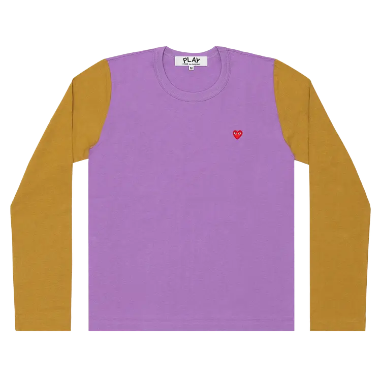 

Футболка Comme Des Garçons PLAY Comme des Garçons PLAY Small Heart Bi-Colour 'Purple/Olive', фиолетовый