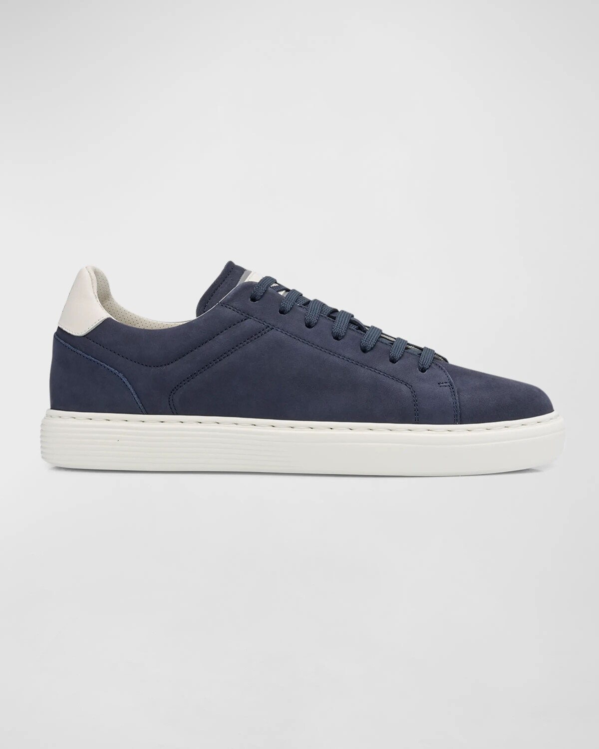 

Мужские низкие кеды из нубука из телячьей кожи Brunello Cucinelli, цвет Dark Blue