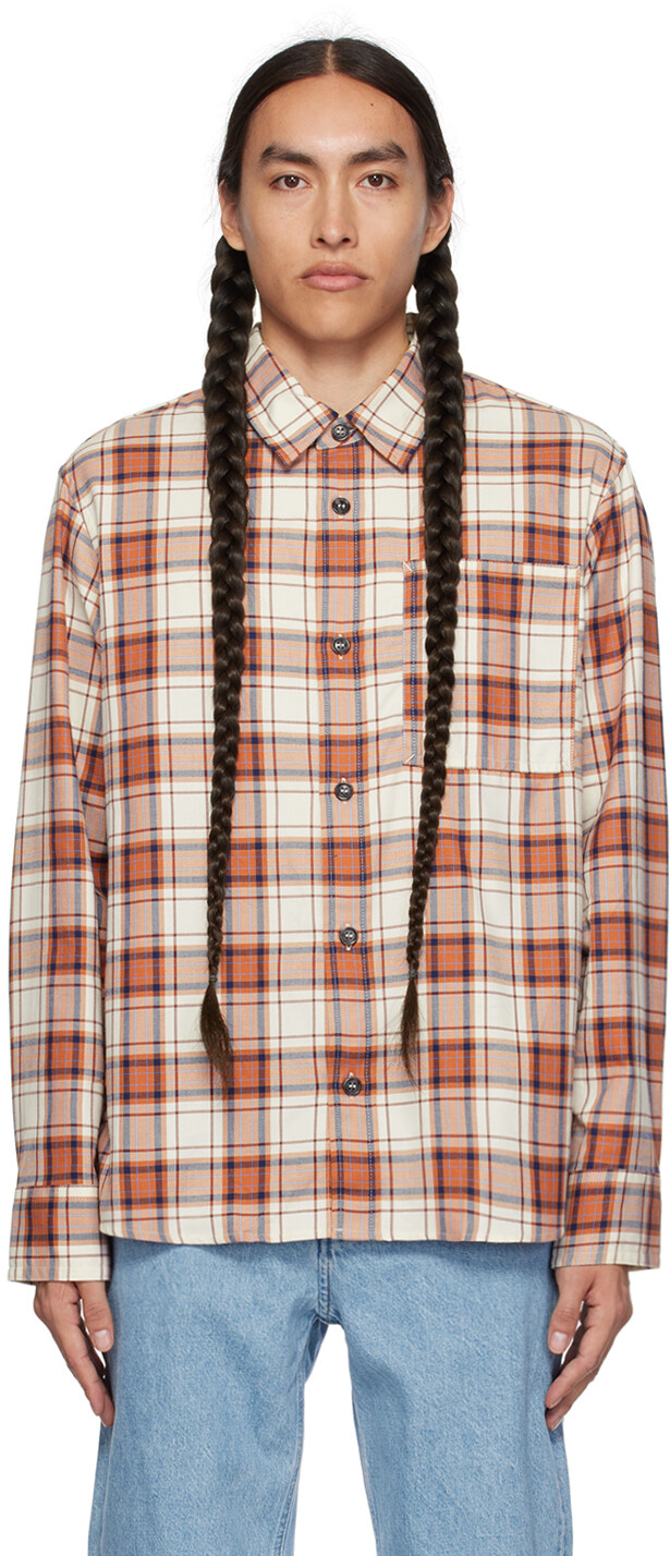 

Off-бело-красная рубашка Graham A.P.C.