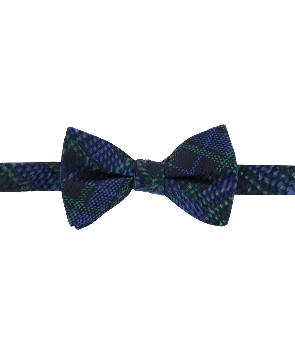 цена Зелено-темно-синий шелковый галстук-бабочка в клетку Ives Blackwatch TRAFALGAR