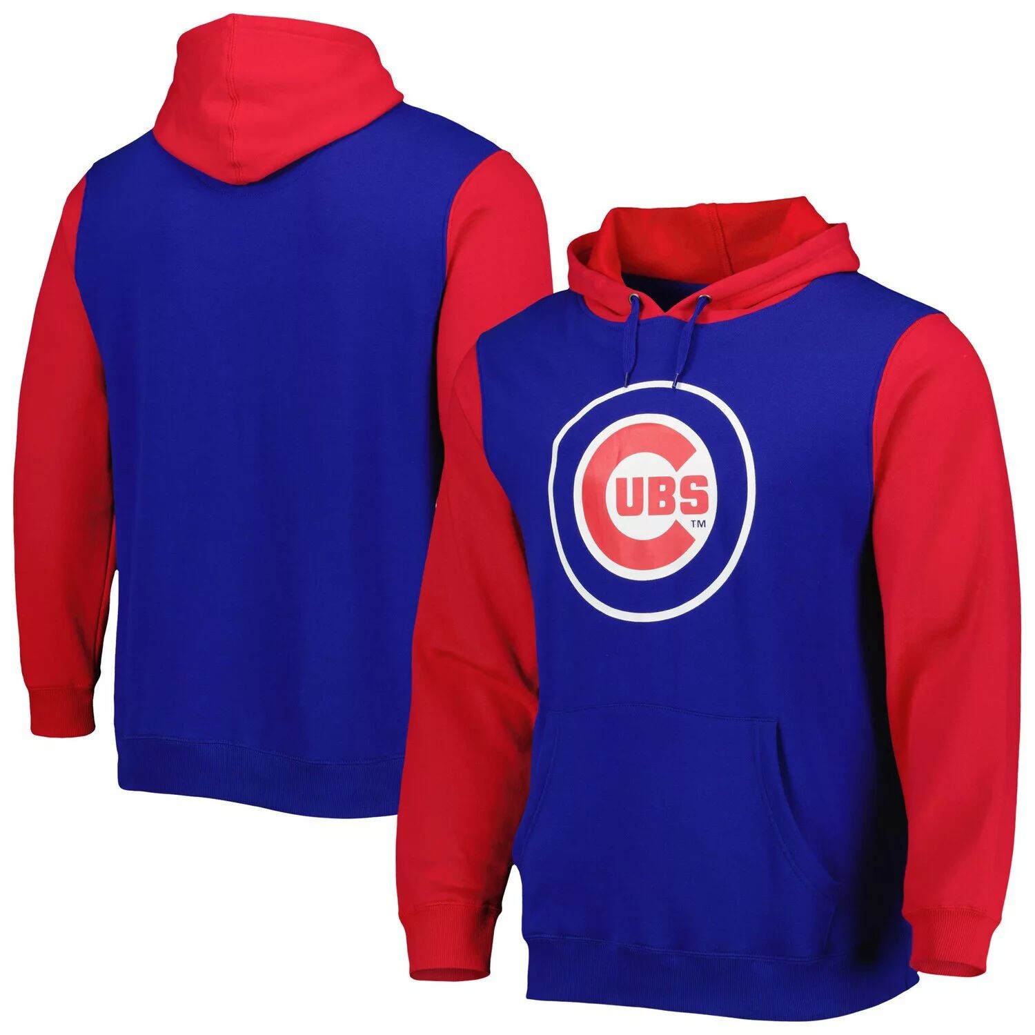

Мужской пуловер с капюшоном Royal/Red Chicago Cubs Team Stitches