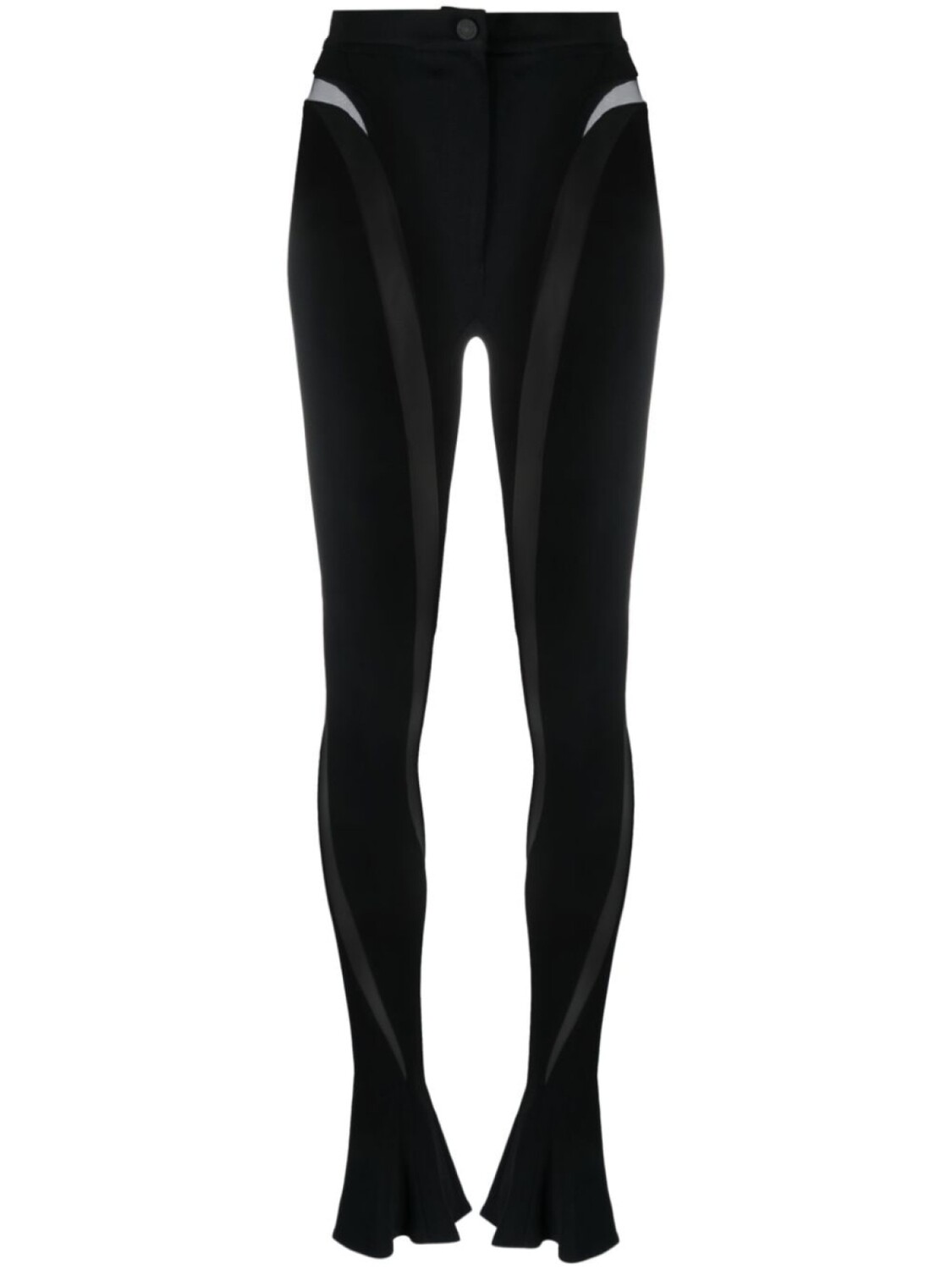 

Mugler sheer-panelled leggings, черный