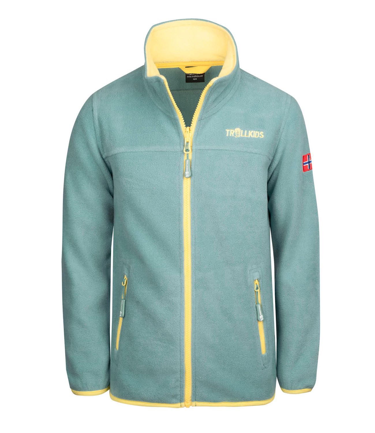 Флисовая куртка Trollkids Fleece Jacke Oppdal XT, цвет Gletschergrün/Limonade