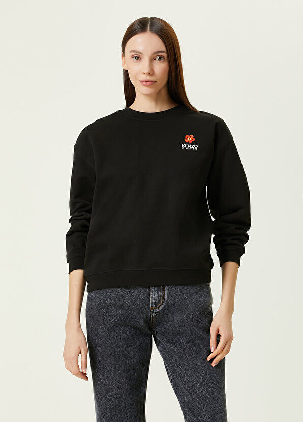 

Черный свитшот с круглым вырезом и логотипом Kenzo