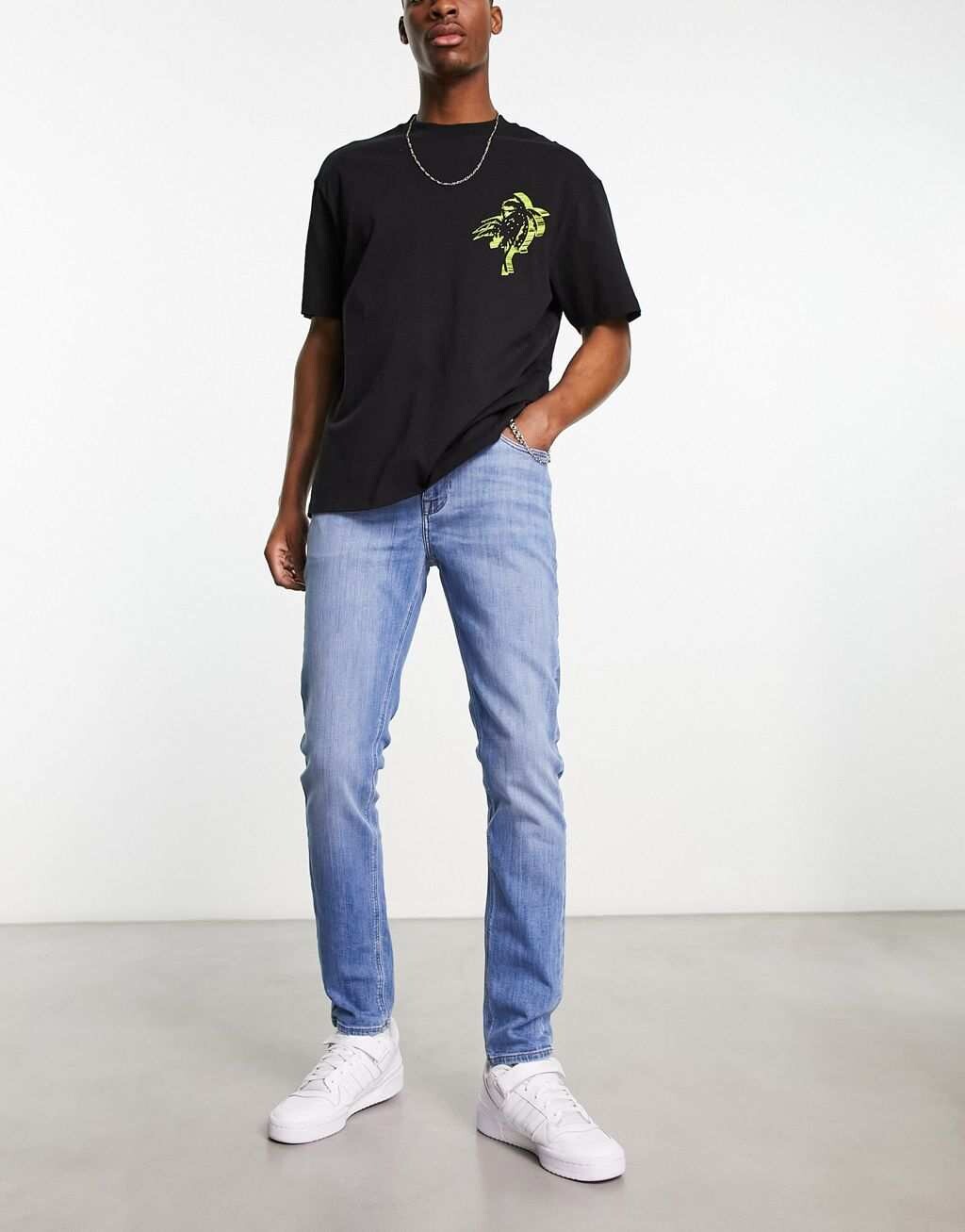 

Голубые джинсы скинни ASOS DESIGN