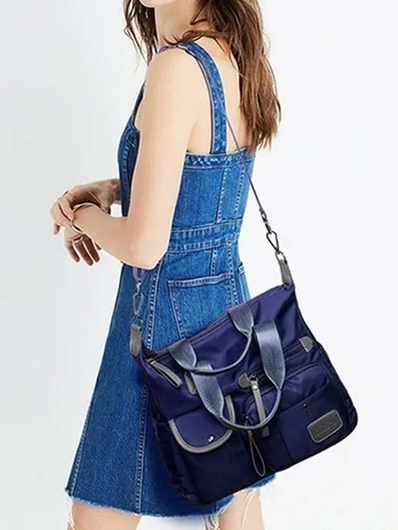 Женская сумка на плечо, нейлоновые сумки, синий новая сумка через плечо женская сумка нишевая губчатая сумка margiela многофункциональная наплечная сумка на плечо с полумесяцем