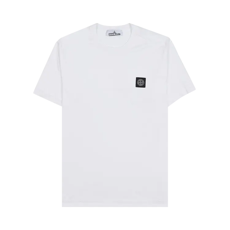 Футболка Stone Island Garment Dyed Logo 'White', белый мужские брюки stone island shadow project cotton satin garment dyed chapter 2 чёрный размер 54