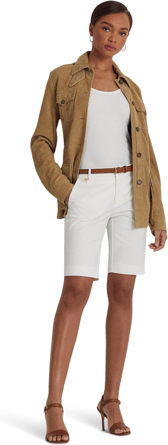 

Короткие шорты из твила би-стрейч LAUREN Ralph Lauren, белый