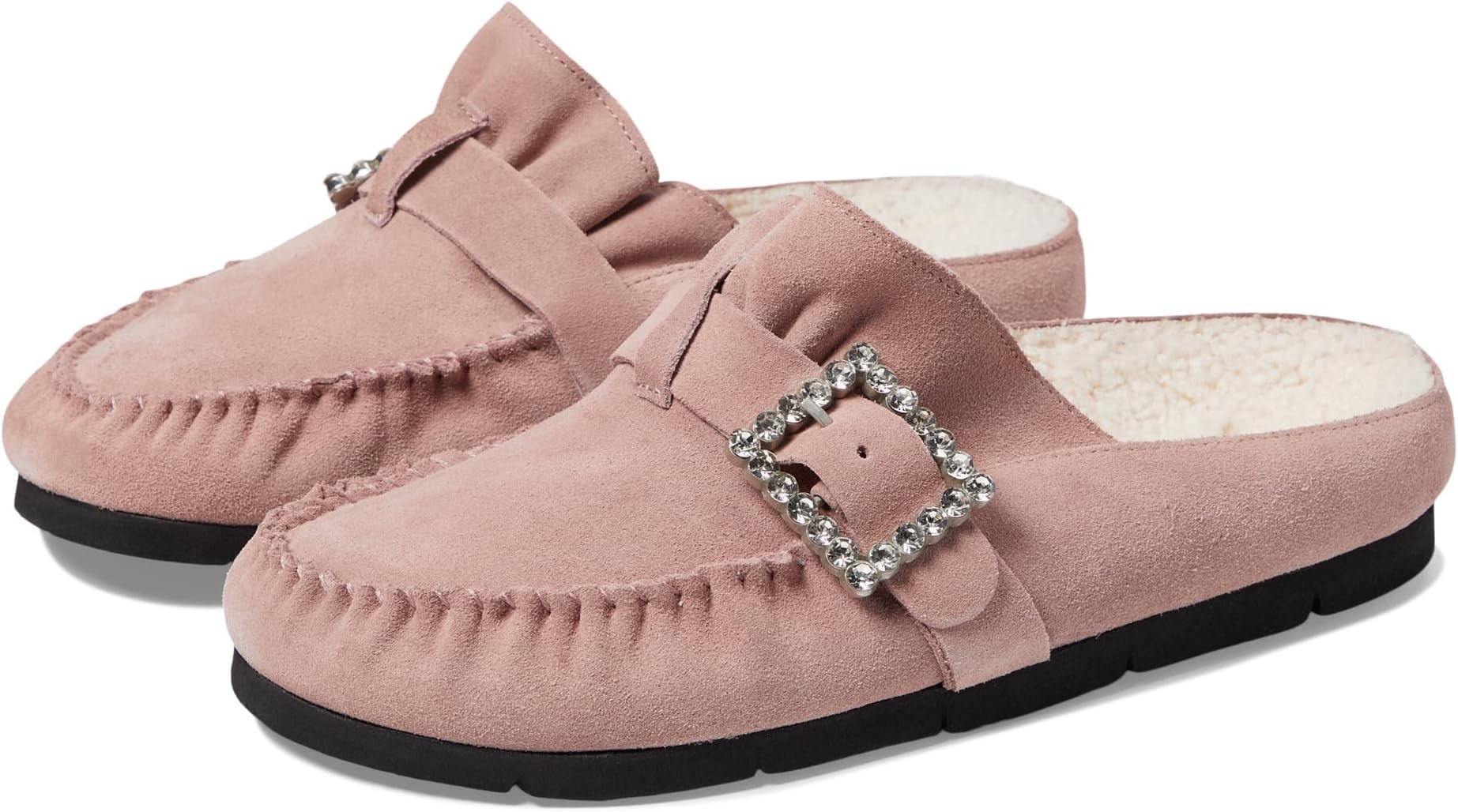 pink frost Сабо Shearling After Riding Mule Free People, цвет Frost Pink Suede