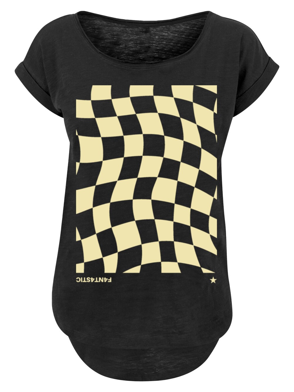 Рубашка F4NT4STIC Wavy Schach Muster, черный
