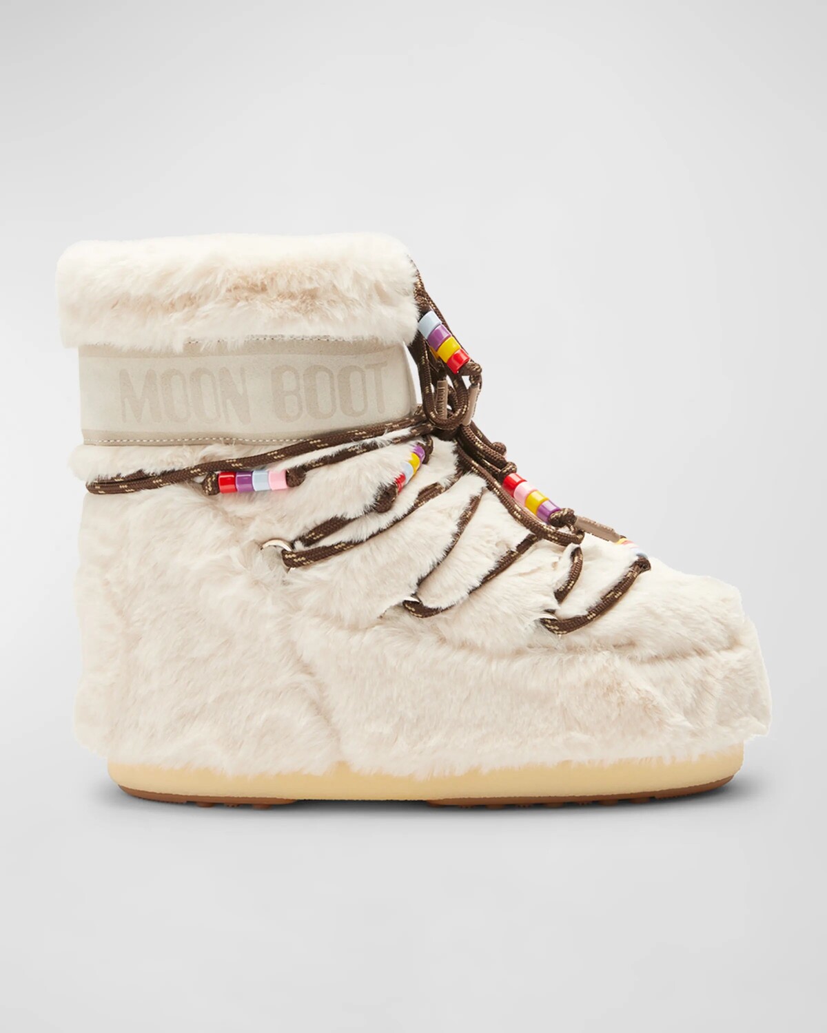 

Зимние ботинки Icon из искусственного меха с бусинами Moon Boot, цвет Cream