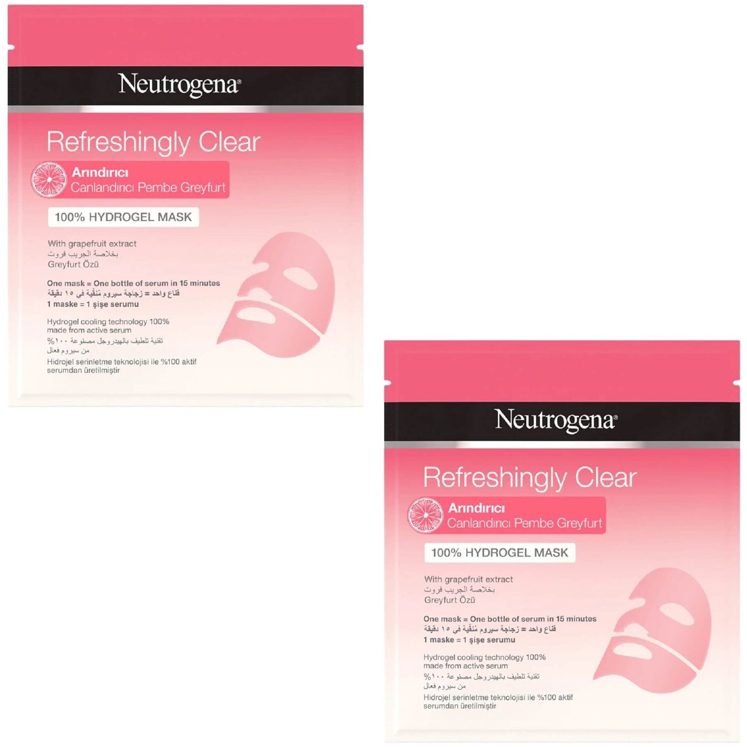 

Neutrogena Освежающая маска для лица с розовым грейпфрутом 30 мл, 2 шт.