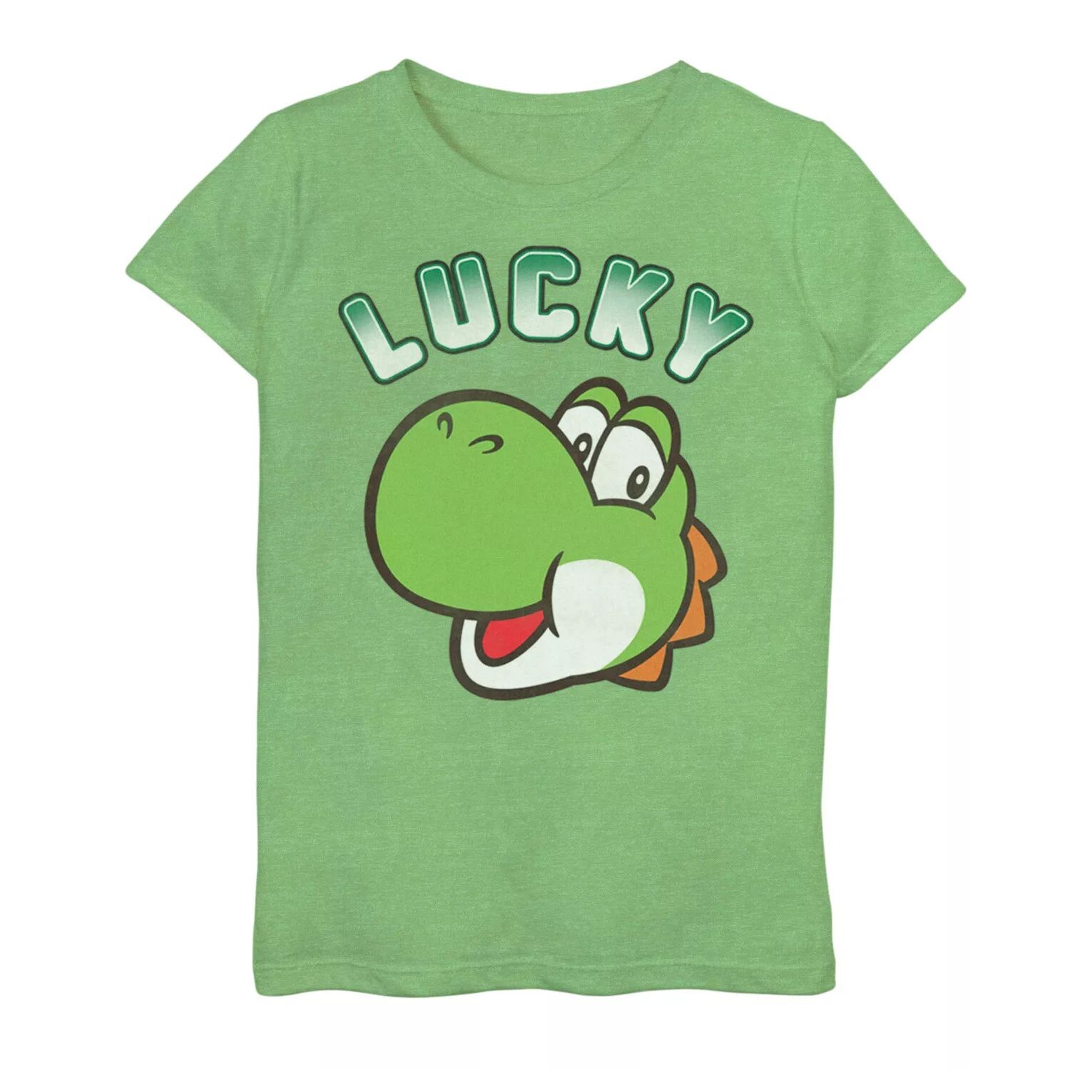 

Футболка Nintendo Super Mario St Patty's Lucky Yoshi Head Shot для девочек 7–16 лет Licensed Character