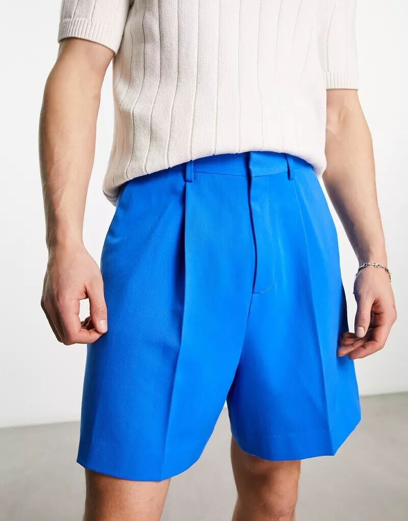 

Синие укороченные шорты-бермуды ASOS