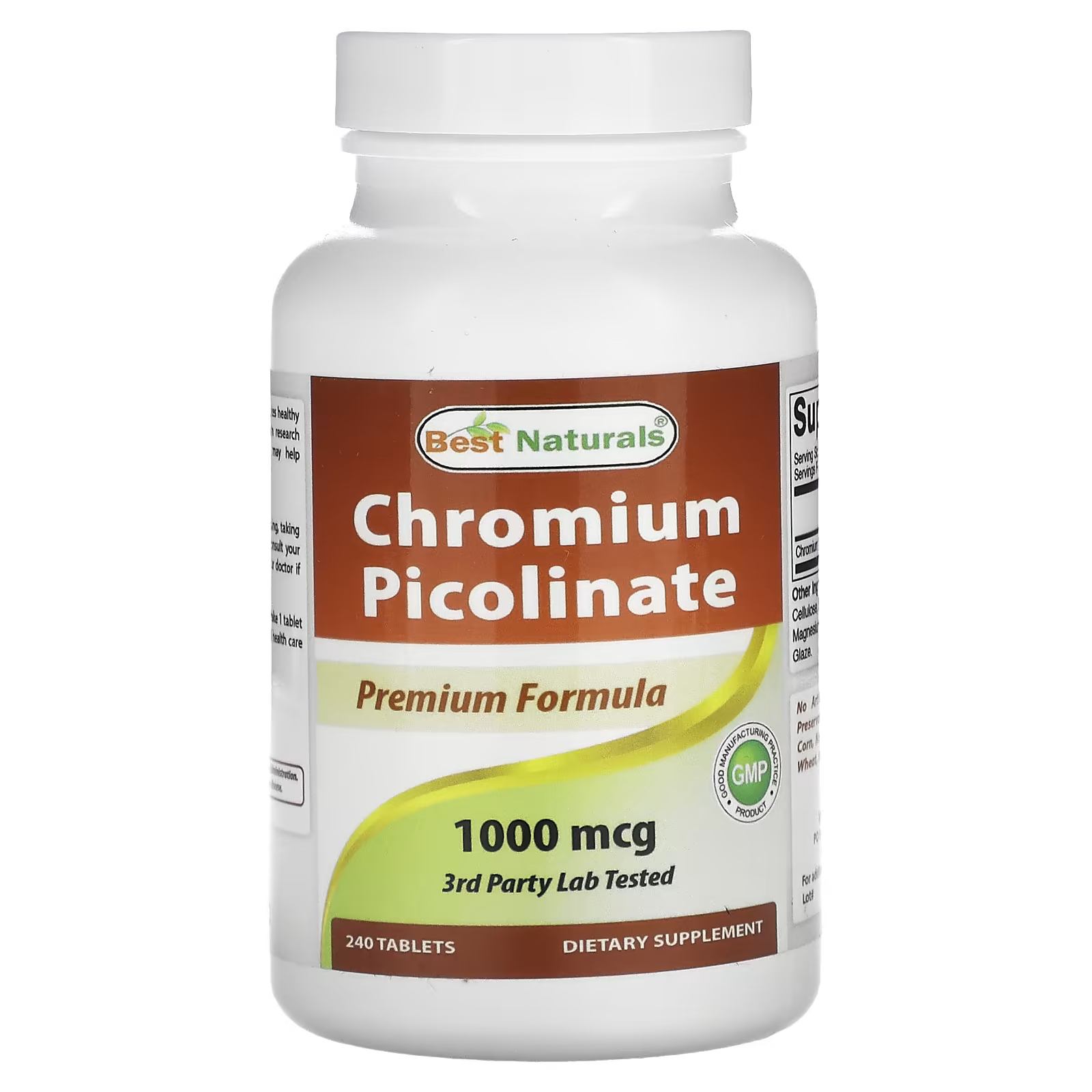 Пиколинат хрома Best Naturals 1000 мкг, 240 таблеток пиколинат хрома amazing nutrition 240 таблеток