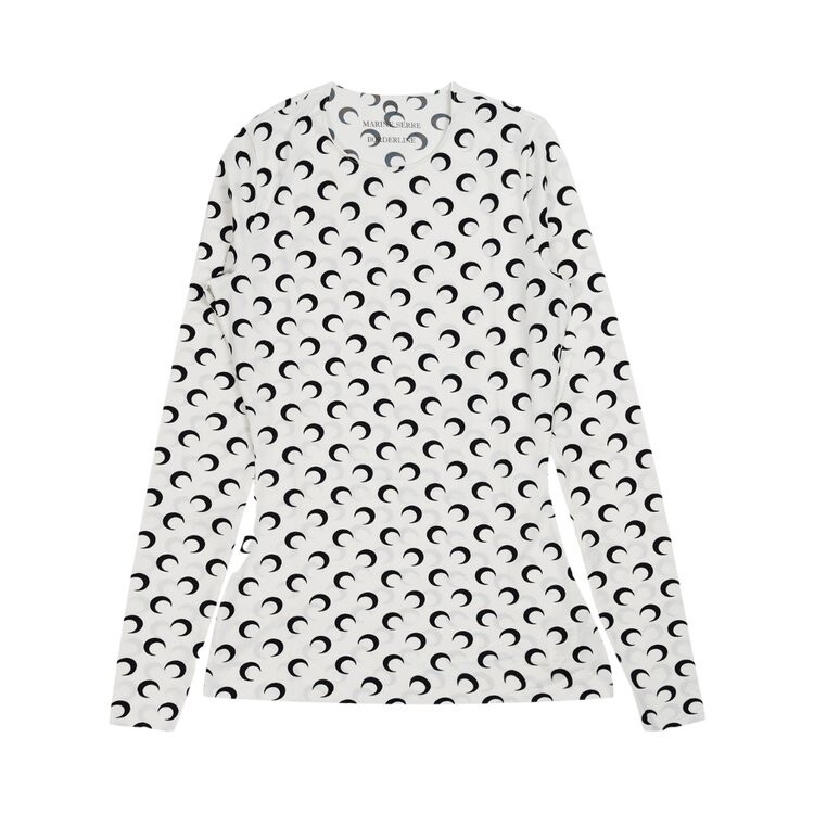 

Топ Marine Serre Moon Printed Jersey Second Skin Crewneck Top, белый