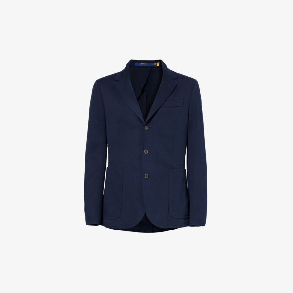 

Однобортный тканый пиджак с фирменной биркой Polo Ralph Lauren, синий