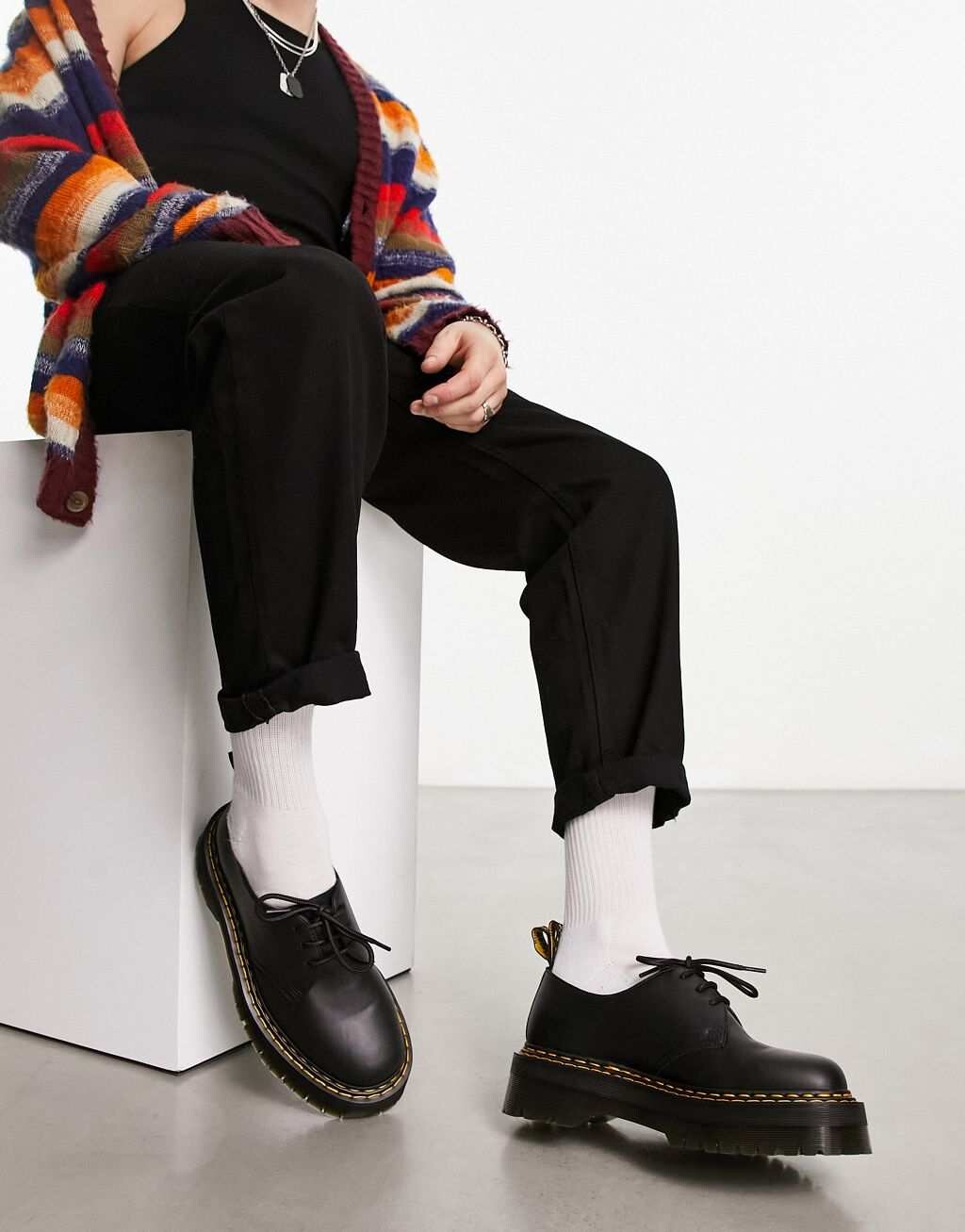 

Туфли Dr Martens 1461 Quad DS с 3 люверсами, черная парижская кожа