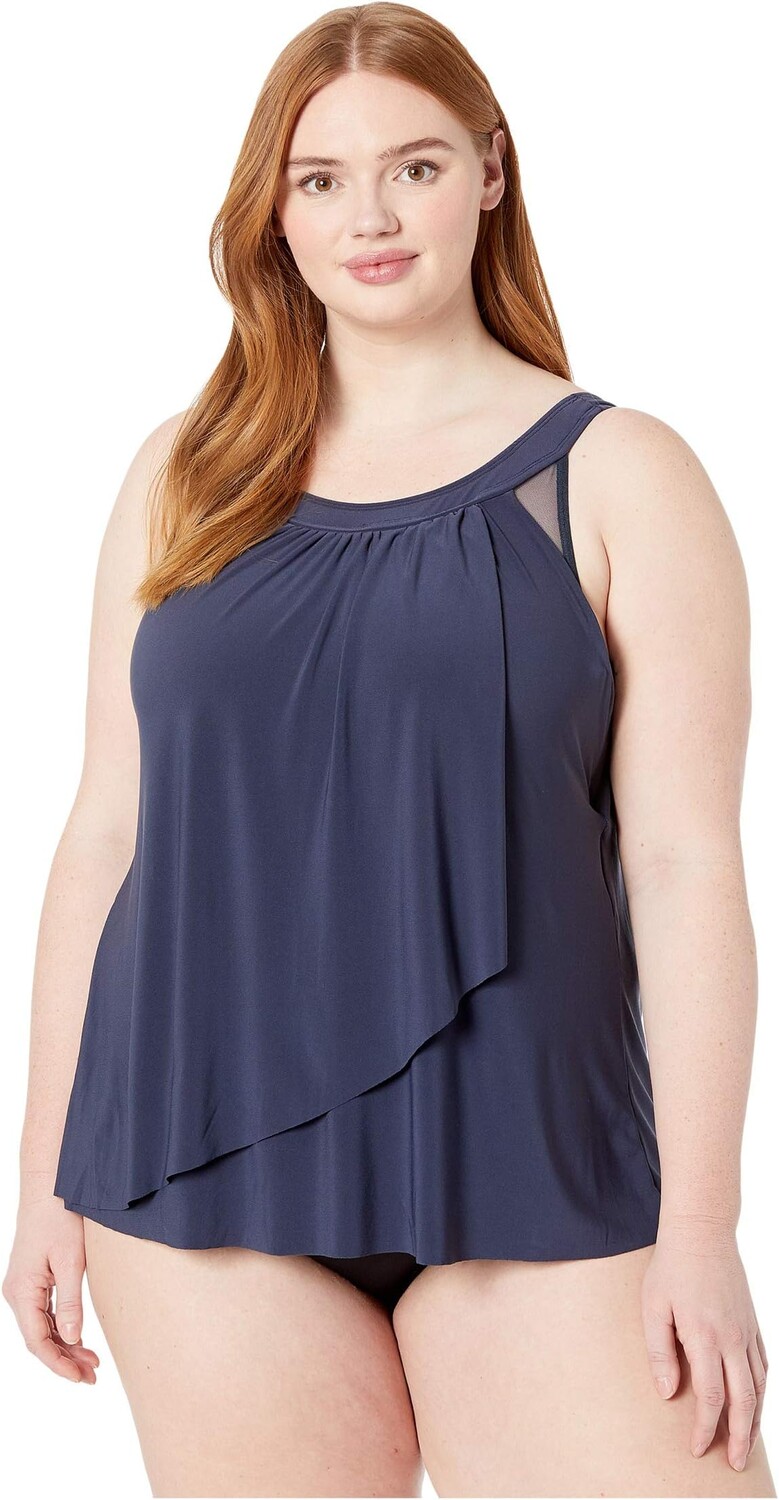 

Однотонный топ Illusionist Ursula больших размеров Miraclesuit, цвет Midnight Blue