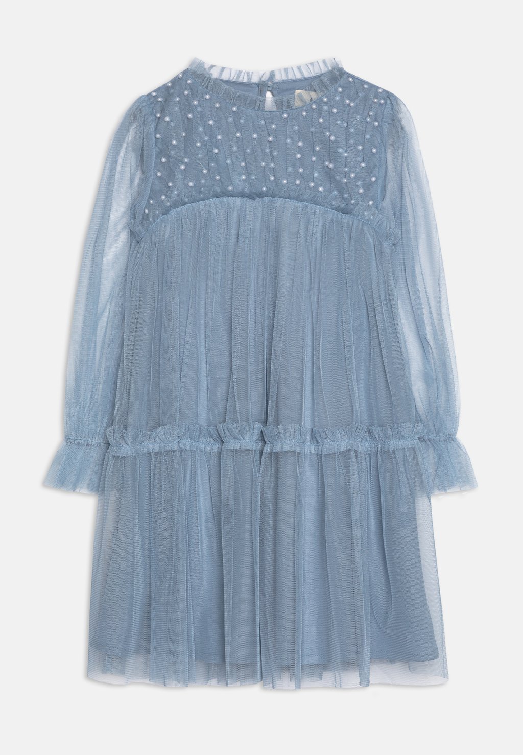 Элегантное платье Pearl Embellished Long Sleeve A-Line Dress Anaya with love, цвет soft blue