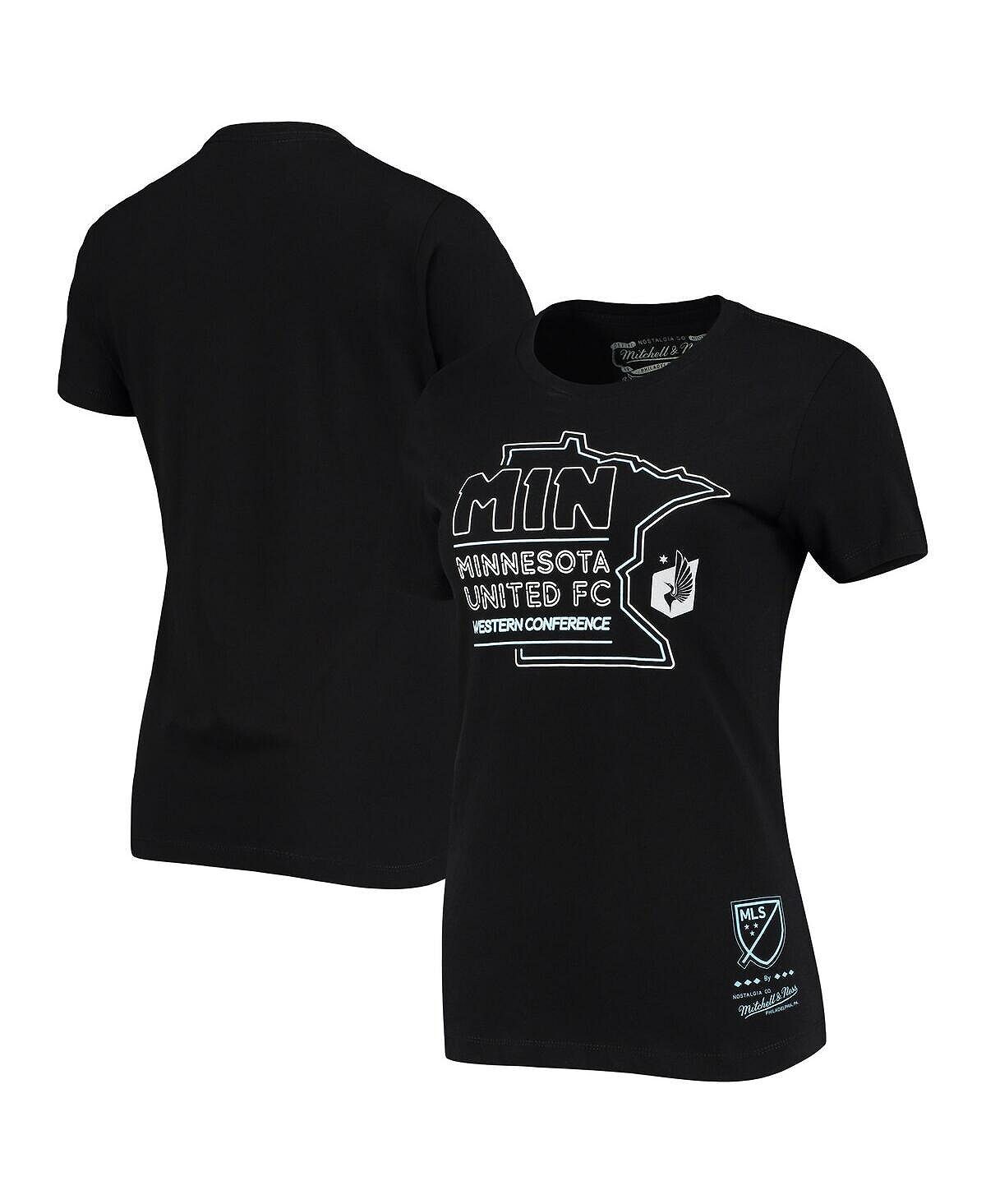 

Черная женская футболка Minnesota United Fc Local Neon State Mitchell & Ness, черный