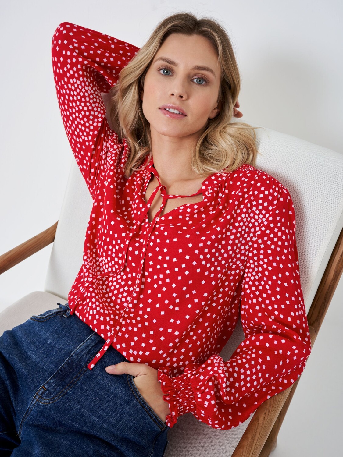 

Crew Clothing Блузка Matilda, рубиново-красный