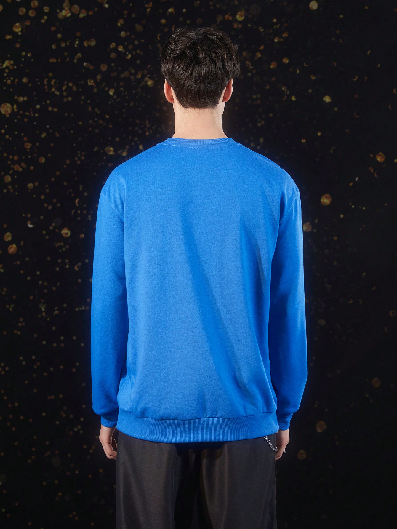 Мужская толстовка с заниженными плечами и буквенным принтом SHEIN, синий мужской пуловер dsq2 брендовая мужская хлопковая толстовка с буквенным принтом мужская свободная толстовка хлопковый свитер с круглым выр